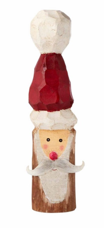 Medium Santa Carved Wood Sitter