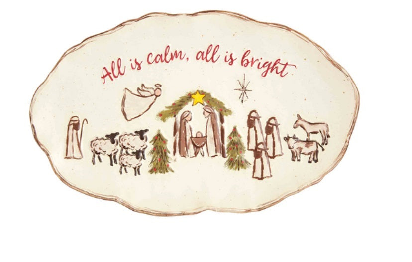 Farm Nativity Platter