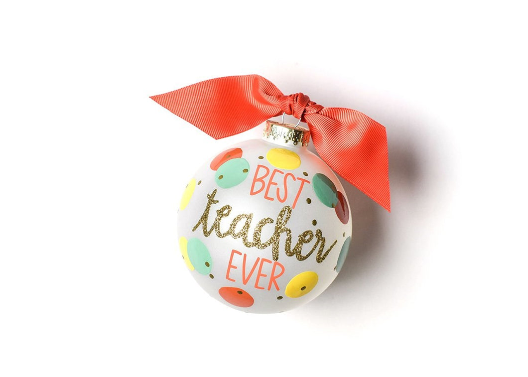 Best Teacher Ever 10MM Glass Ornament