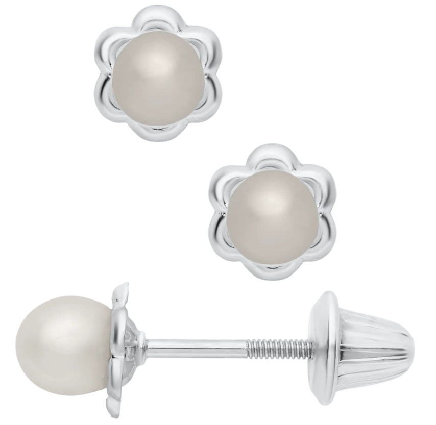 KK STERLING PEARL EARRING