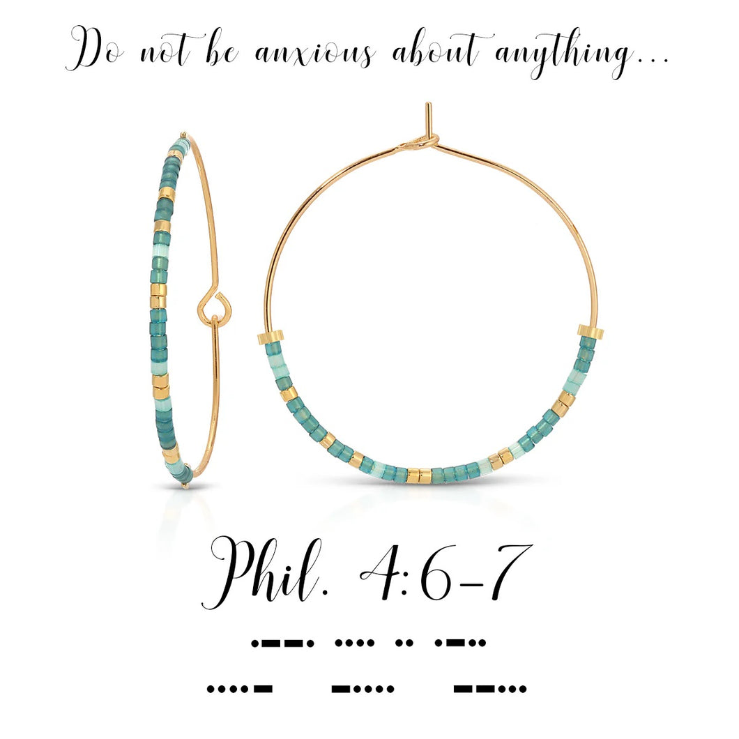 Philippians 4:6-7 Hoop Earrings