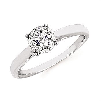 Ladies 14 Karat White Gold Diamond Cherish Ring With 0.26Tw Round H/I I1 Diamonds - Size: 6.5