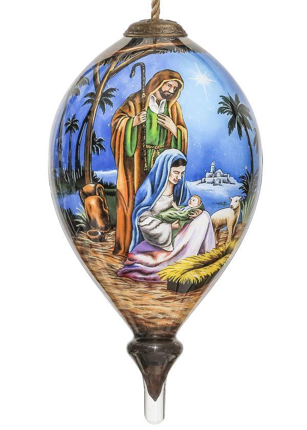 Holy Family Hand Painted Glass