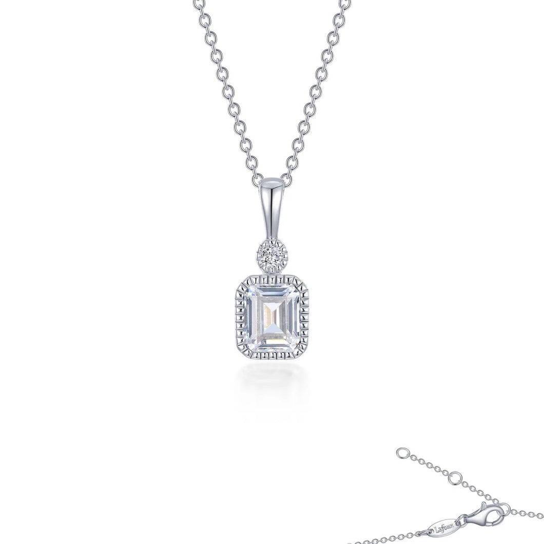 April Birthstone Necklace Sterling Silver Rhodium Plated 0.91 Ctw With Simulated Stone And Lassaire Stone 20