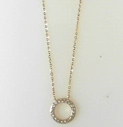 Ladies 14 Karat  Diamond Circle Pendant With = 0.11Tw Round H/I Si2 Diamonds with 18