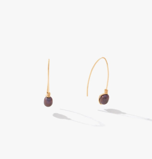 Simplicity Earrings- 14 Karat Gold Artist Wire With Peacock Pearls