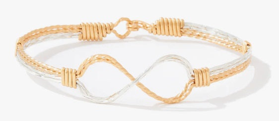 Infinity Bracelet- 14K Gold Artist Wire and Silver- Size 7.5