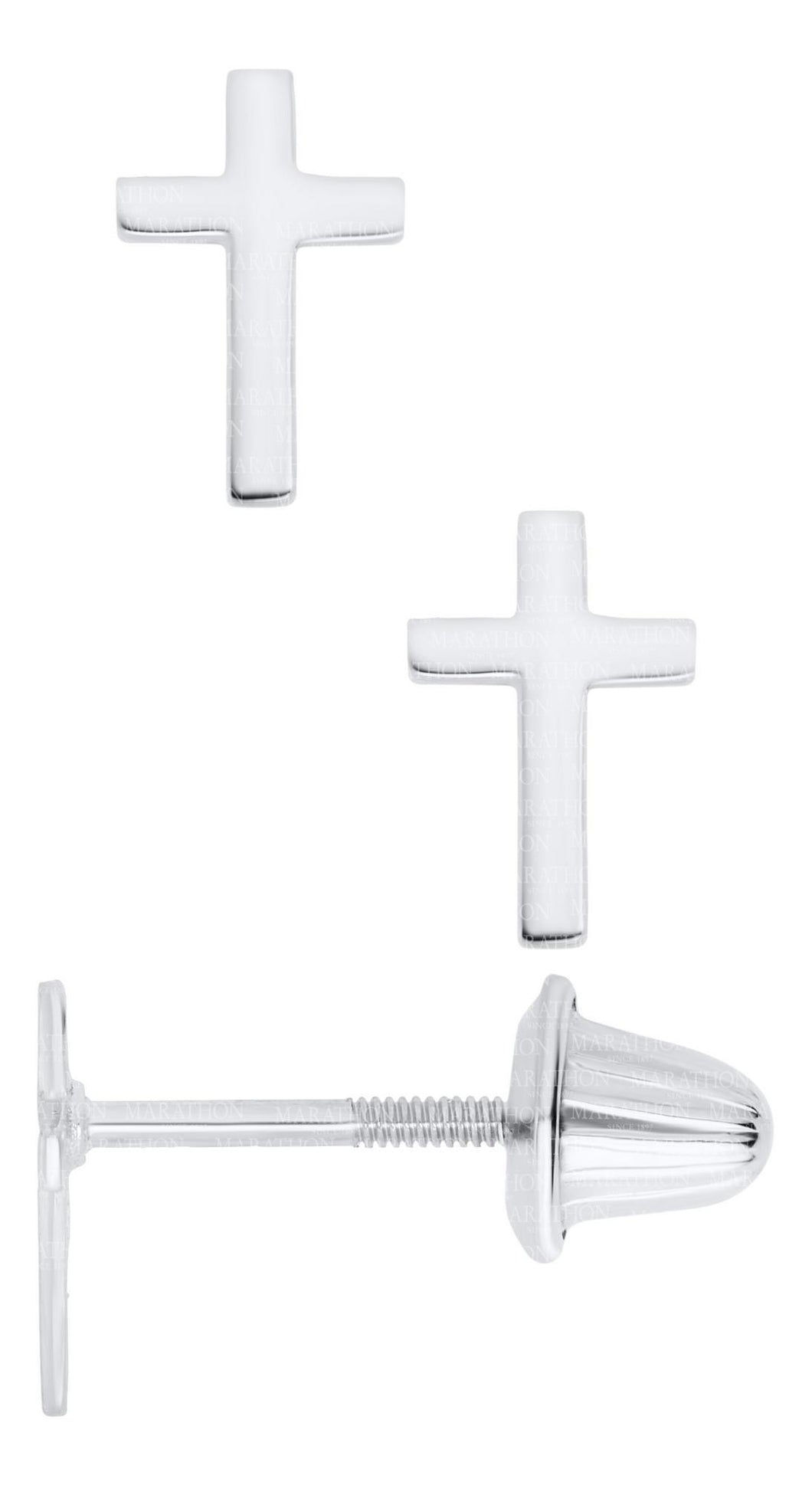 Kiddie Kraft Sterling Silver Cross Earrings With Safety Backs