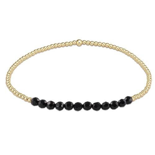 Gold Bliss 2mm Bead Faceted Black Onyx Bracelet