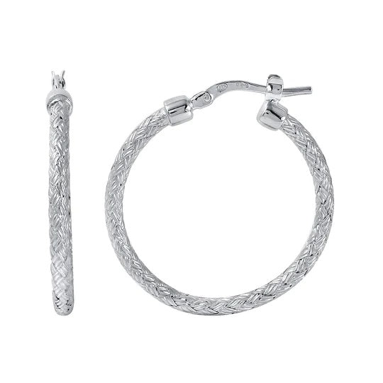 Sterling Silver 2mm Mesh Earrings