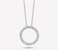 Ladies 14 Karat Yellow Gold Halo Diamond Pendant With Center Stone 0.71Tw Round G/H Vs2 Diamond And Halo 0.11Tw Round G/H Vs2 Diamonds with 18