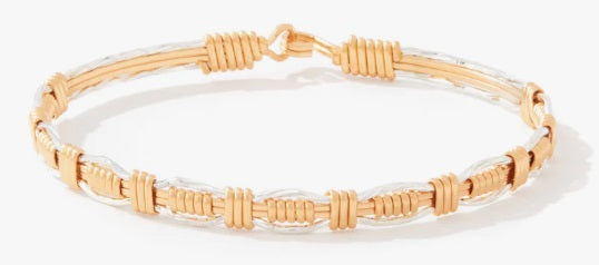 Steadfast Bracelet- 14K Gold Artist Wire And Silver- Size 7.0