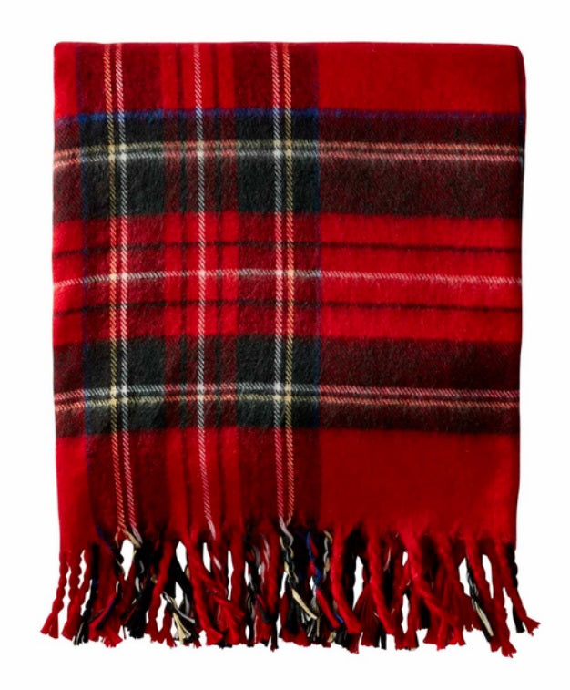 Red Plaid Throw Blanket