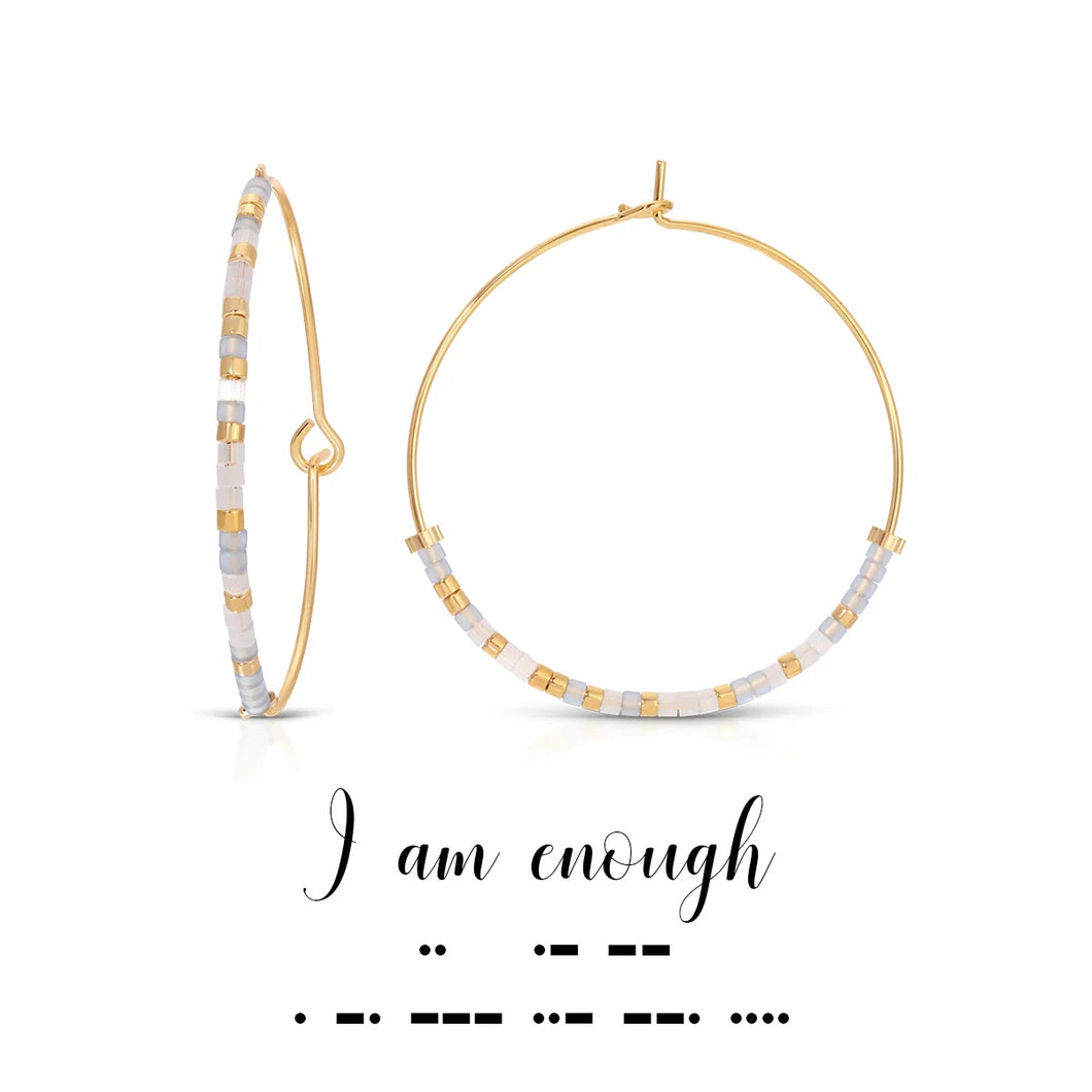 I Am Enough Hoop Earrings