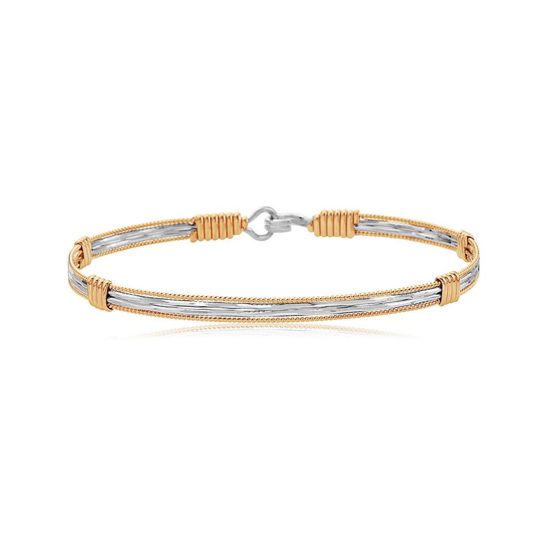 Be The Light Bracelet- 14 kt Gold Artist Wire & Silver- Size 7.5