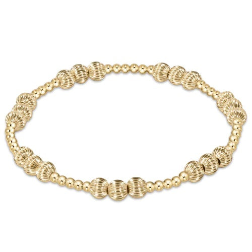 Dignity Joy Pattern 5mm Bead Bracelet-Gold