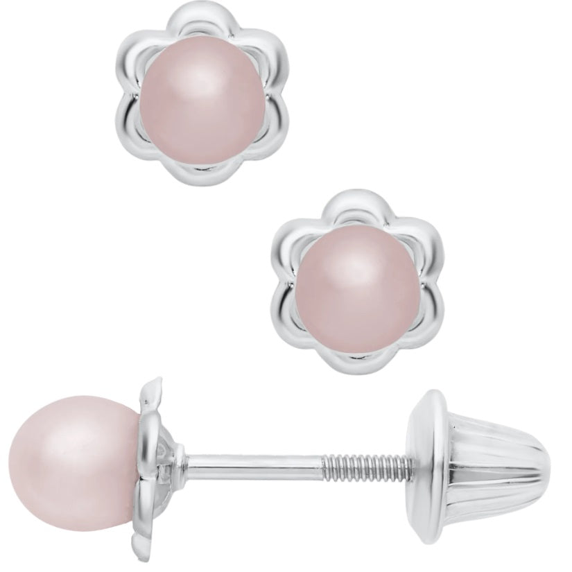 KK STERL PINK PEARL EARRING