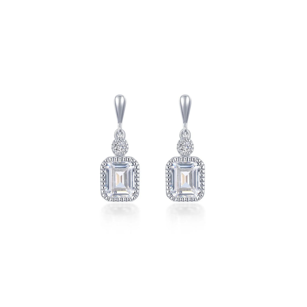 April Birthstone Earrings Sterling Silver Rhodium Plated 1.82 Ctw With Simulated Stone And Lassaire Stone