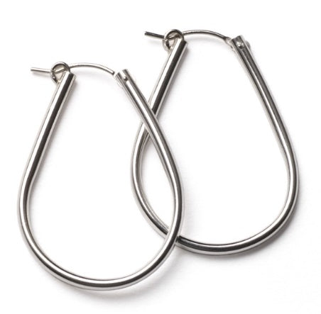 Hoop Earrings Teardrop 30MM SS