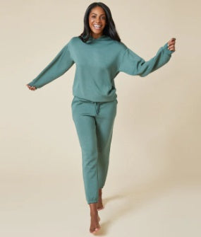 Dreamtech Oversize Hoodie Lounge Set-Dusty Green-L