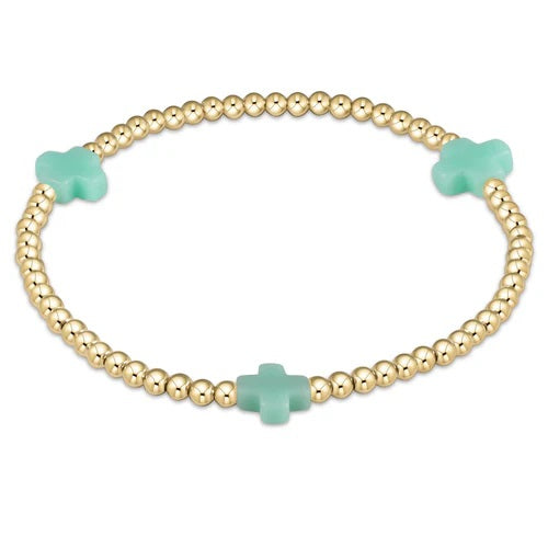 Egirl Signature Cross Bracelet Gold 3mm- Mint