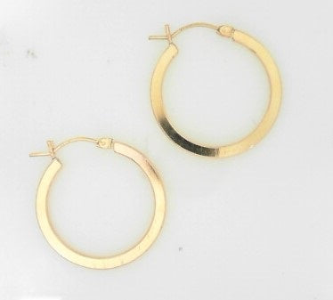 Gold Filled Smooth Flat Round Hoop Earrings